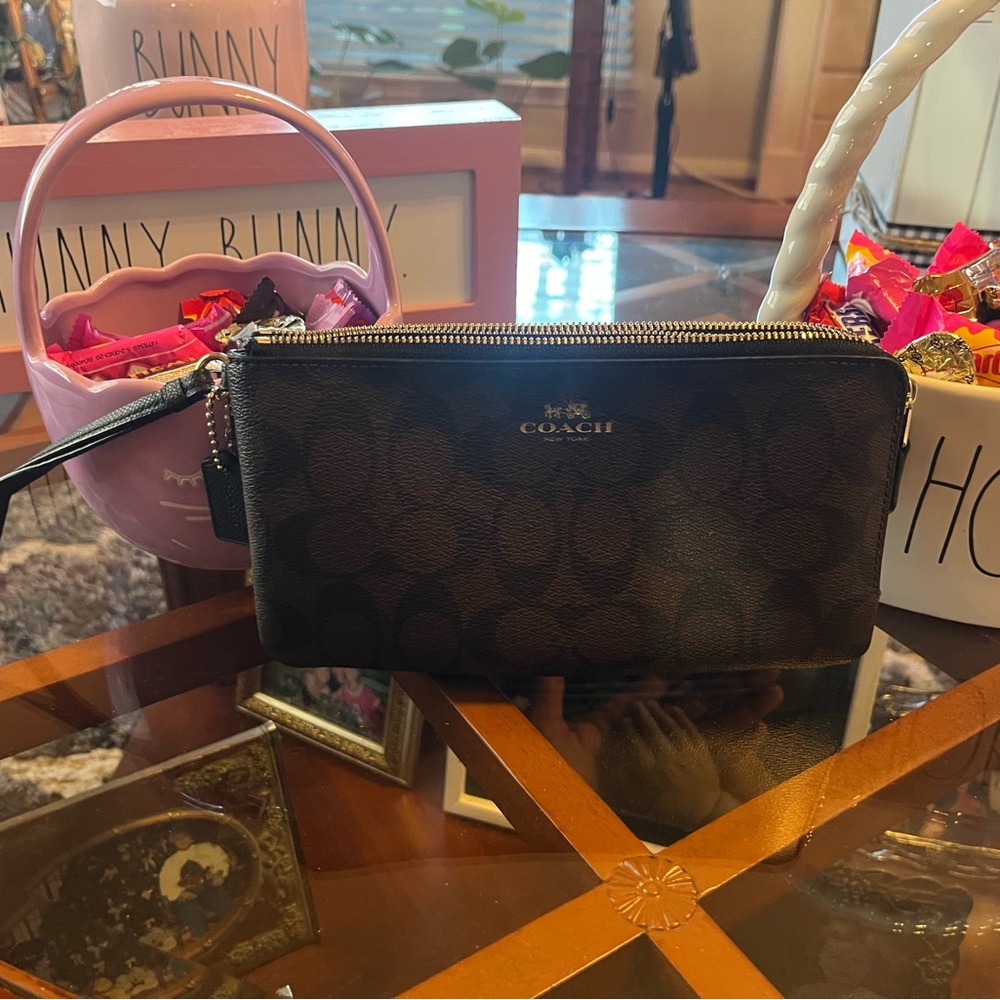 Coach Brown Wristlet